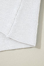 Load image into Gallery viewer, White Lightweight Ribbed Knit Button Front V Neck Cardigan
