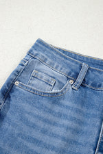 Load image into Gallery viewer, Ashleigh Blue Cut out Side Frayed Hemline Flare Jeans
