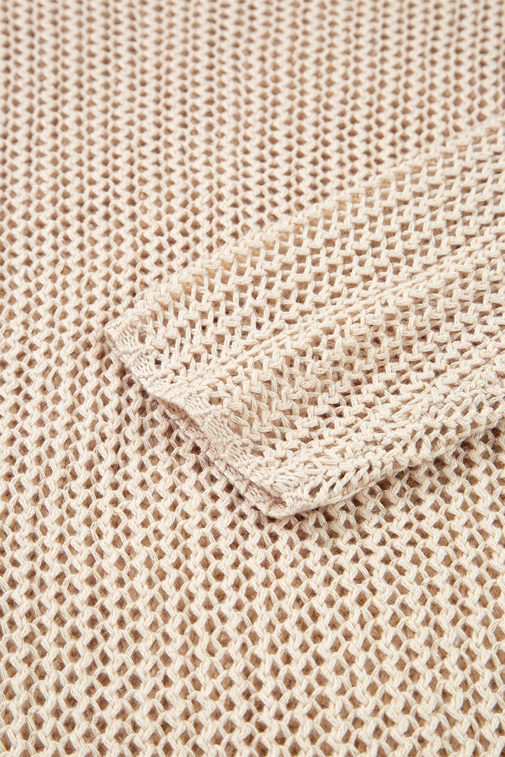 Coral Crochet Hollow-out Jumper Top Sweater - Fashion Queen -  25