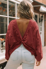 Load image into Gallery viewer, Khaki Exposed Seam Twist Open Back Oversized Sweatshirt

