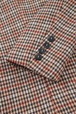 Load image into Gallery viewer, Brown Houndstooth Lapel Collar Blazer
