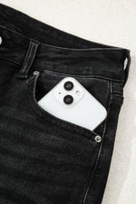 Load image into Gallery viewer, Dusk Blue Raw Hem Straight Leg Loose High Waist Jeans
