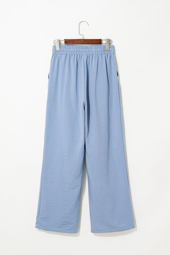 Myosotis Drawstring Elastic Waistband Pleated Loose Pants