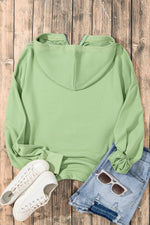 Load image into Gallery viewer, Light Grey Solid Kangaroo Pocket Half Zipper Oversized Hoodie - Fashion Queen
