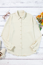 Load image into Gallery viewer, Beige Pure Color Patch Pocket Shirt - Fashion Queen -  7
