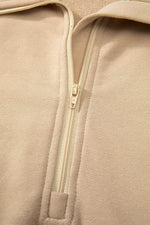 Load image into Gallery viewer, Valerian Quarter Zip Stand Neck Kangaroo Pocket Sweatshirt - Fashion Queen
