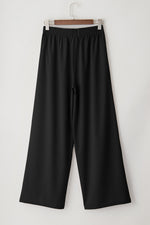 Load image into Gallery viewer, Coffee High Waisted Tie Front Side Pocket Wide Leg Flowy Casual Pants
