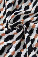 Load image into Gallery viewer, Apricot Geometric Print Collared V Neck Plus Size Mini Dress
