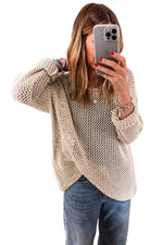 Load image into Gallery viewer, Coral Crochet Hollow-out Jumper Top Sweater
