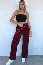 Load image into Gallery viewer, Black Solid Drawstring Waist Wide Leg Pants - Fashion Queen
