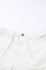 Load image into Gallery viewer, White High Waist Straight Leg Cargo Pants with Pockets
