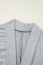 Load image into Gallery viewer, Black Split Long Cardigan and Skinny Pants Lounge Set
