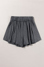 Load image into Gallery viewer, Gray Elastic Waist Culotte Shorts
