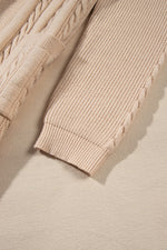 Load image into Gallery viewer, Parchment Oversize Chunky Cable Knit Open Front Midi-length Cardigan
