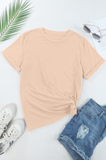 Load image into Gallery viewer, White Casual Plain Crew Neck Tee
