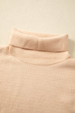 Load image into Gallery viewer, White Color Block Turtle Neck Drop Shoulder Knit Sweater
