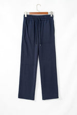Load image into Gallery viewer, Light Grey Solid Color Fleece Lined Drawstring Waist Casual Pants - Fashion Queen
