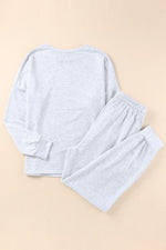 Load image into Gallery viewer, Long Sleeve Pullover and Jogger Pants Lounge Set

