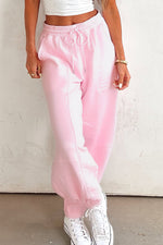 Load image into Gallery viewer, Lilac Drawstring Waist Patchwork Solid Color Jogger Pants

