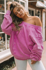 Load image into Gallery viewer, Khaki Exposed Seam Twist Open Back Oversized Sweatshirt
