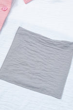 Load image into Gallery viewer, Dusty Pink Color Block/Pure Color Patch Pocket Shirt - Fashion Queen -  24
