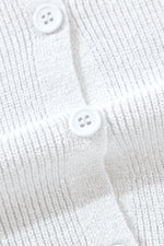Load image into Gallery viewer, White Lightweight Ribbed Knit Button Front V Neck Cardigan

