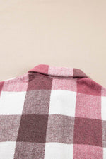 Load image into Gallery viewer, Khaki Plaid Color Block Buttoned Long Sleeve Jacket with Pocket - Fashion Queen
