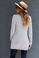 Load image into Gallery viewer, Gray Front Pocket and Buttons Closure Cardigan
