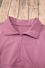 Load image into Gallery viewer, Valerian Quarter Zip Stand Neck Kangaroo Pocket Sweatshirt - Fashion Queen
