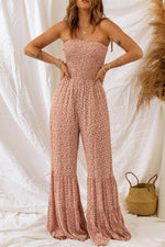 Load image into Gallery viewer, Phalaenopsis Thin Straps Smocked Bodice Wide Leg Floral Jumpsuit

