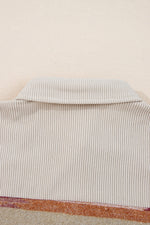 Load image into Gallery viewer, Multicolour Western Aztec Striped Patchwork Double Flap Pocket Raw Hem Shacket
