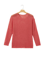 Load image into Gallery viewer, Coral Crochet Hollow-out Jumper Top Sweater
