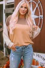 Load image into Gallery viewer, Multicolor Color Block Long Sleeve Ribbed Loose Top - Fashion Queen -  23
