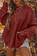 Load image into Gallery viewer, Khaki Exposed Seam Twist Open Back Oversized Sweatshirt
