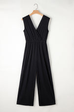 Load image into Gallery viewer, Jungle Green Deep V Pleated Crisscross Wide Leg Backless Jumpsuit
