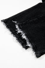 Load image into Gallery viewer, Carbon Grey Mineral Wash Raw Hem High Waist Flared Jeans
