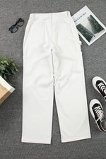 Load image into Gallery viewer, White High Waist Straight Leg Cargo Pants with Pockets
