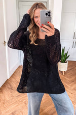 Load image into Gallery viewer, Coral Crochet Hollow-out Jumper Top Sweater

