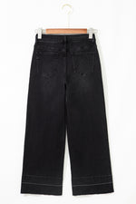 Load image into Gallery viewer, Dusk Blue Raw Hem Straight Leg Loose High Waist Jeans
