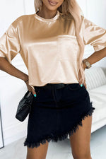 Load image into Gallery viewer, Apricot Chest Pocket Loose Fit T Shirt - Fashion Queen -  12
