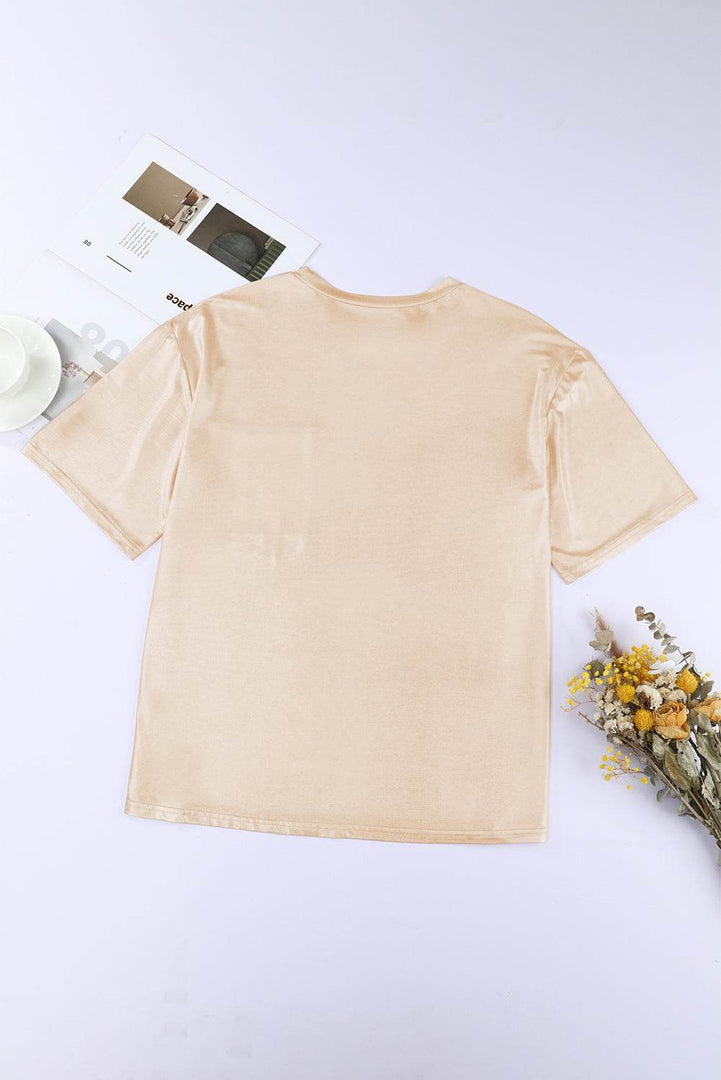 Apricot Chest Pocket Loose Fit T Shirt - Fashion Queen -  14