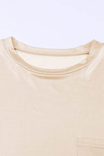 Load image into Gallery viewer, Apricot Chest Pocket Loose Fit T Shirt - Fashion Queen -  15
