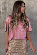 Load image into Gallery viewer, Apricot Chest Pocket Loose Fit T Shirt - Fashion Queen -  21
