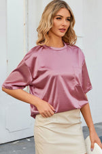 Load image into Gallery viewer, Apricot Chest Pocket Loose Fit T Shirt - Fashion Queen -  26
