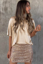 Load image into Gallery viewer, Apricot Chest Pocket Loose Fit T Shirt - Fashion Queen -  3
