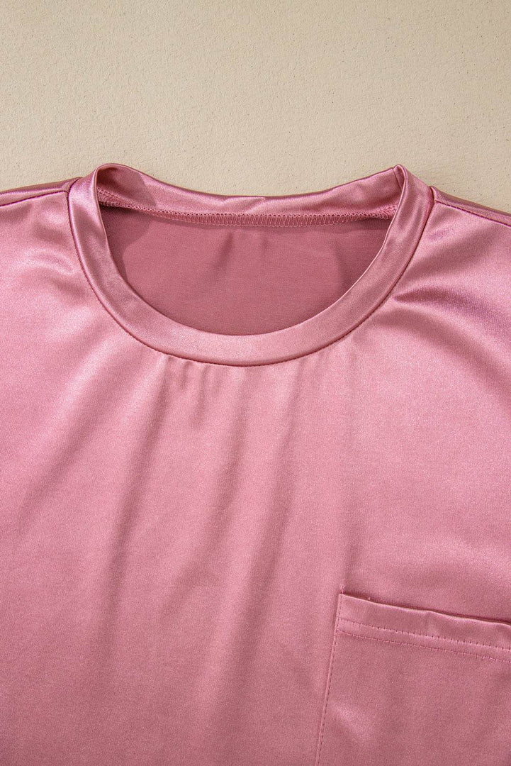 Apricot Chest Pocket Loose Fit T Shirt - Fashion Queen -  30