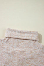 Load image into Gallery viewer, Apricot Drawstring Cowl High Neck Long Sleeve Split Top - Fashion Queen -  6
