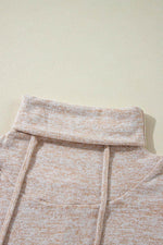 Load image into Gallery viewer, Apricot Drawstring Cowl High Neck Long Sleeve Split Top - Fashion Queen -  7
