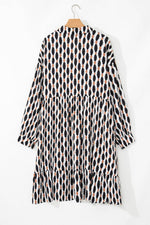 Load image into Gallery viewer, Apricot Geometric Print Collared V Neck Plus Size Mini Dress - Fashion Queen -  14
