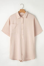 Load image into Gallery viewer, Apricot Half Button Collared Loose Romper - Fashion Queen -  5

